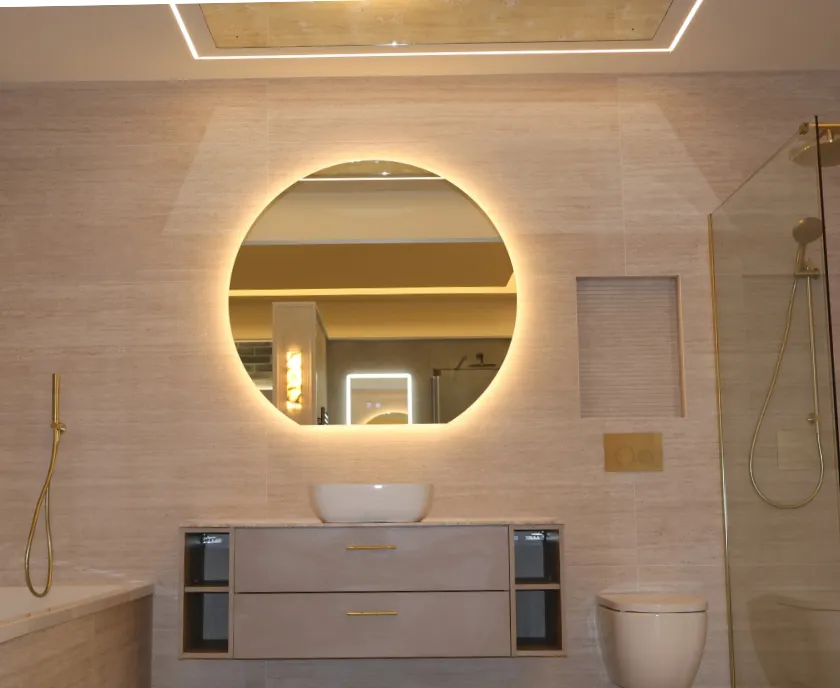 Warm Stone Tones & Brushed Brass